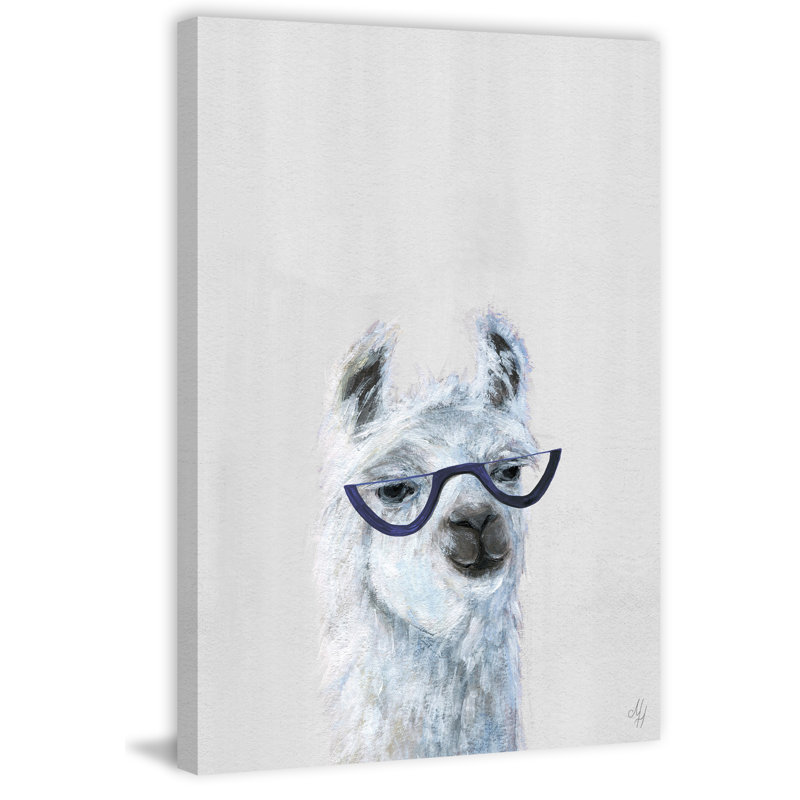 Salena Studious Llama II Print on Wrapped Canvas, 12" H x 8" W x 1.5" D