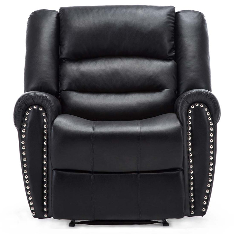 Kade Bonded Leather Manual Recliner, Black