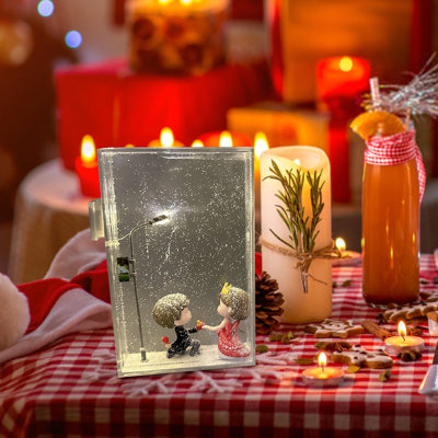 Snowy Night Flowing  Night Light Large Size With Doll Snow Scenery Small Street Light Handmades DIY Material Package Gift To Girlfriend And Friend 30ml