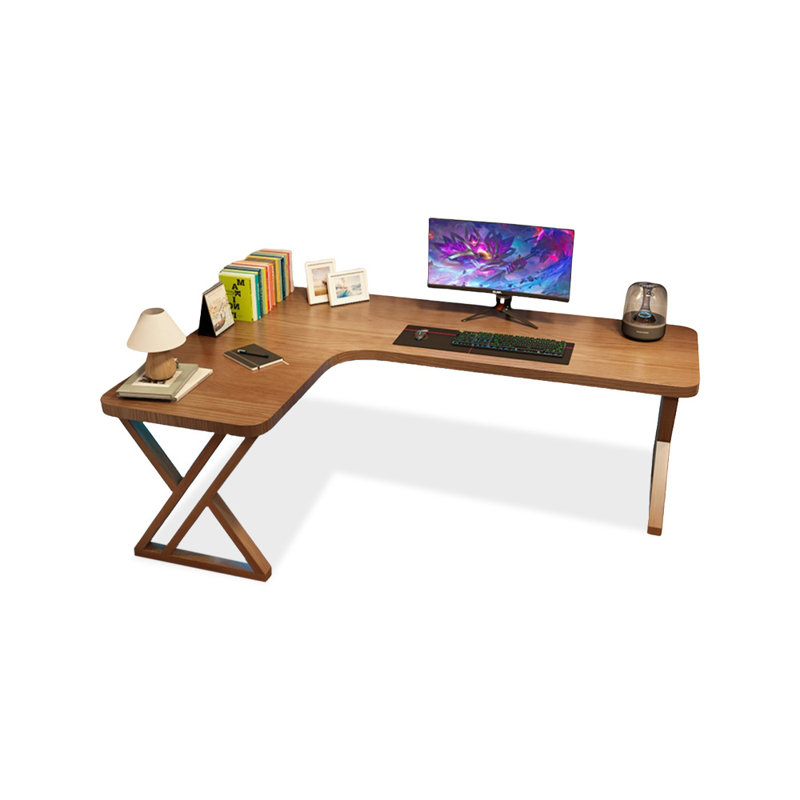 Bureaux en bois massif en L noyer, Retour à gauche, H 29,53 po x l 62,99 po x P 39,37 po