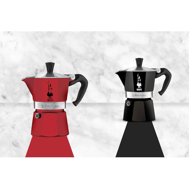 Black Aluminum 3-Cup Stovetop Espresso Maker