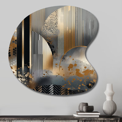 Fultz - Marble Asymmetrical Metal Wall Decor, Gold Freeform Metal Art Print