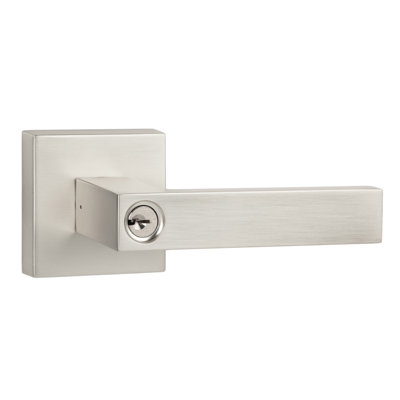 Levier d'entrée carré Siena, nickel satiné