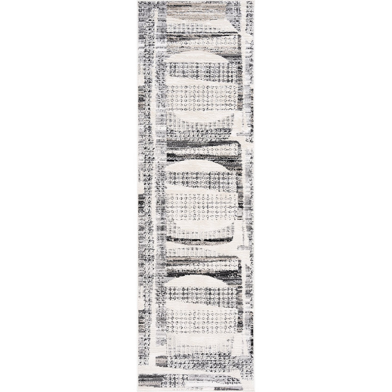 Henry Contemporary High-Low Abstract Grey Indoor Area Rug, Assorted Sizes, Runner 2' 3" x 7' 3"