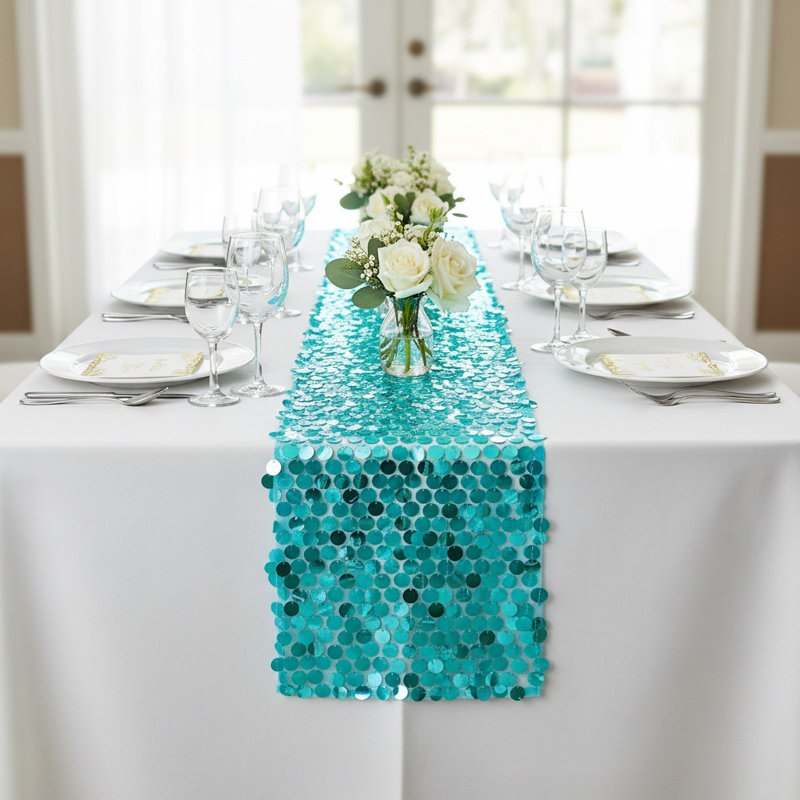 Glitter Sequin Table Runner Lightweight 12X108 Inch Sparkle Table Dinning Linens Table Decor For Holiday Party And Wedding