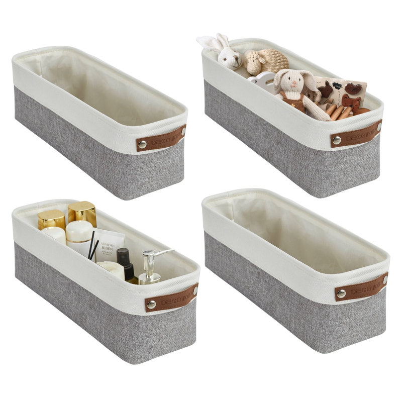 Petits paniers de rangement en tissu, Blanc