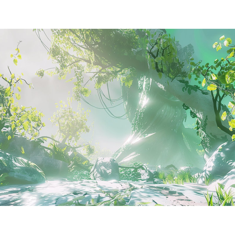 Rideau de douche Sunny Forest - Décoration de salle de bain nature 16599, H 73 po x l 70 po