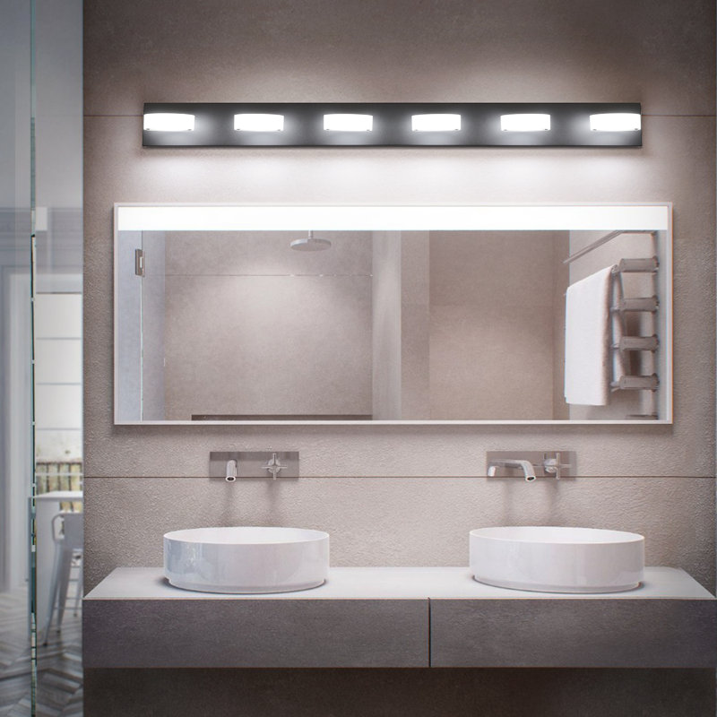 9550+9551 6 - Light Dimmable LED Vanity Light, Matte Black
