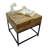 Hand-crafted Natural Wood And Iron Square Side Table