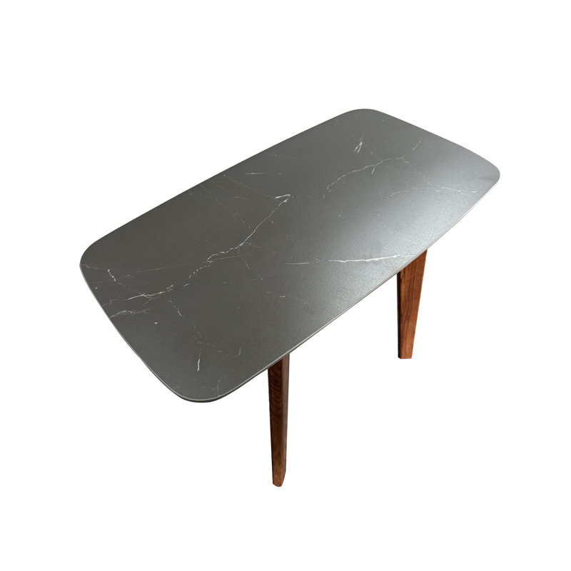 Table de bout Katherline, Bois foncé, Noir