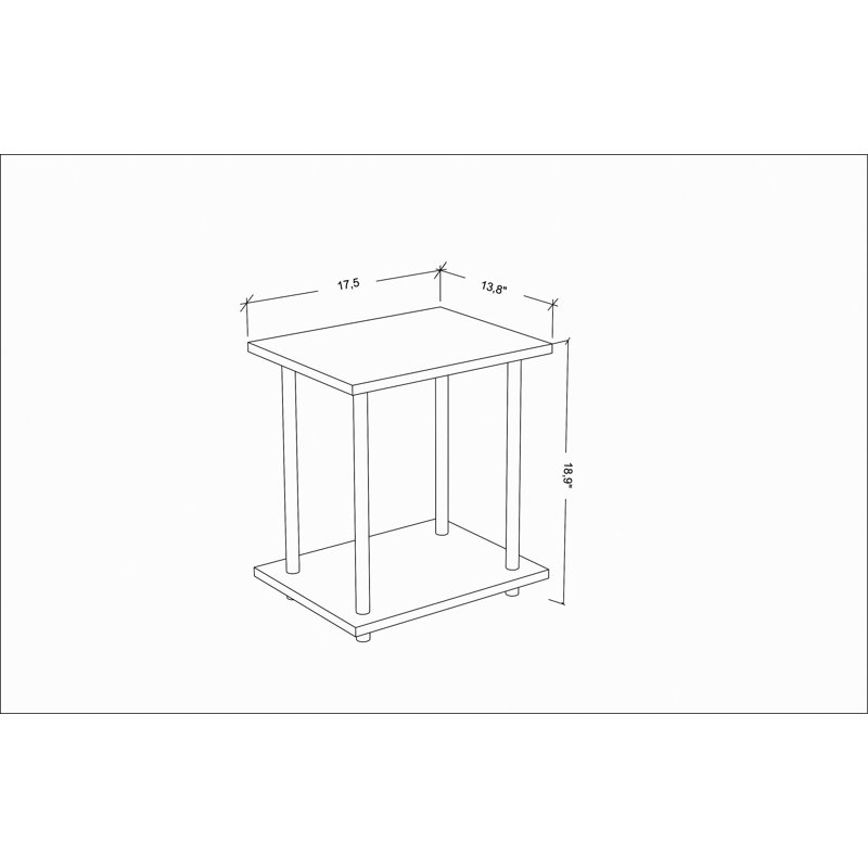 Coila Modern Nightstand With Metal Legs - Modern Square End Table with Lower Shelf, Gold/Dark Oak