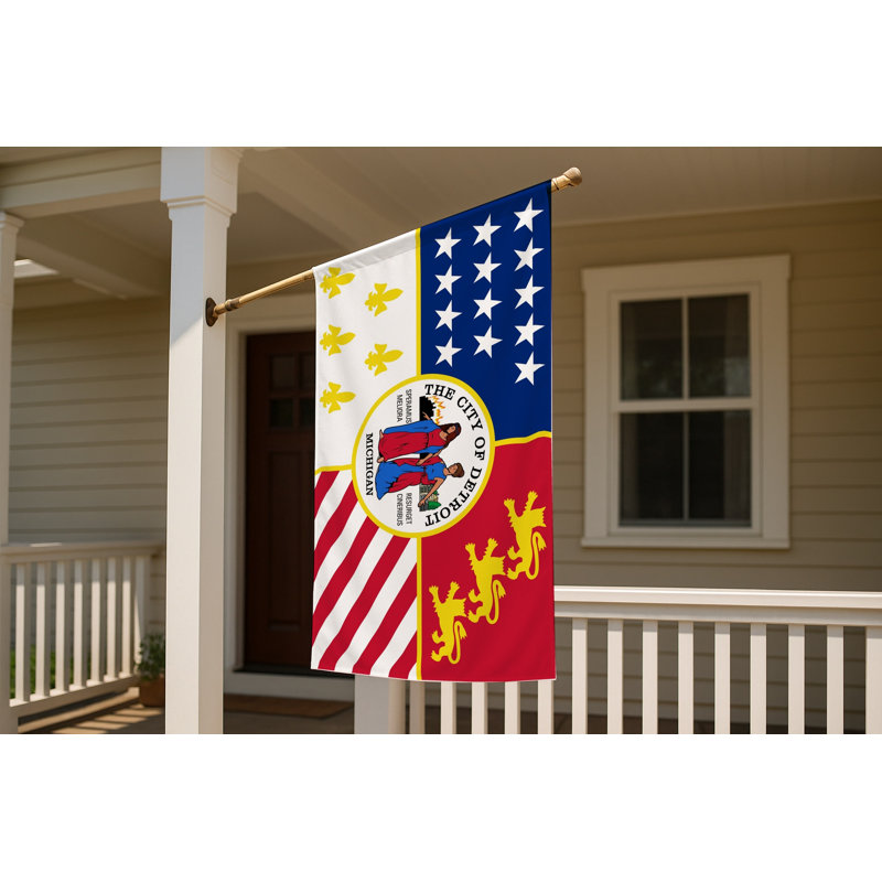 Drapeau de la ville de Detroit - drapeau extérieur, H 24 po x l 36 po