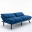 Lit pliant moderne, bleu marine, pièces ajustables, lit bleu pour petit appartement avec accoudoirs doux et lisses, pièce