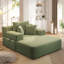 Luxueuse chaise longue en velours côtelé moelleux avec 3 coussins, canapé-lit convertible avec pochette de rangement, conception sans cadre et mousse à compression pour les petits espaces, salon, appartement, vert-125536674