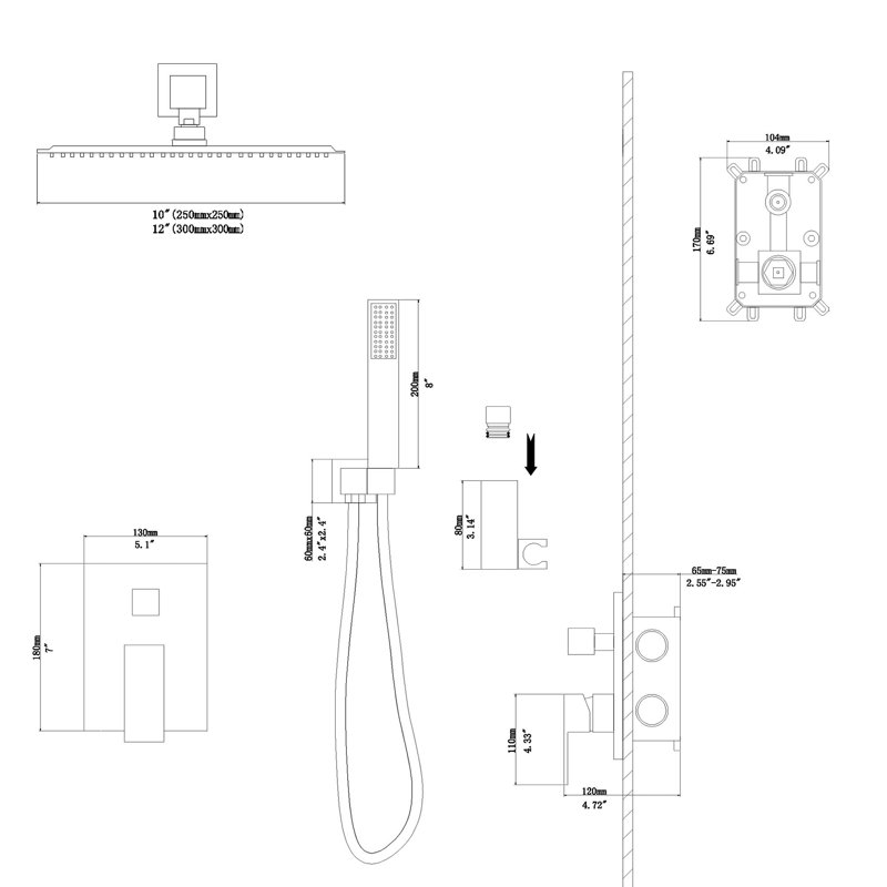 Robinet de douche thermostatique