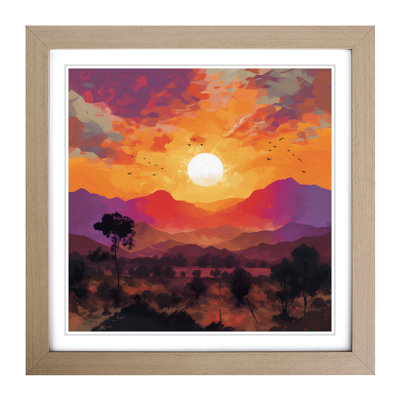 Sunset - Single Picture Frame Print on Wood