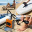 Paddleboard de course gonflable extra long de qualité supérieure, complet avec accessoires de SUP, y compris une grande nageoire courbée à vis, une planche à pagaie pour adulte antidérapante et un siège gonflable sur le fond.-131574699