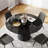 Vera Modern Round Glass Top Metal Base Dining Table-650275741