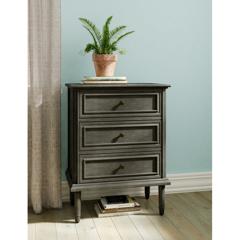 Finch Webster 3 Drawer Storage Cabinet, Dark Gray