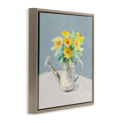 Daisies in Watering Can Floating Frame, design by Lanie Loreth