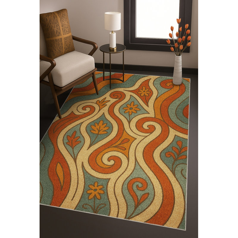 Tapis gris tissé traditionnel Mosso, 4 pi 11 po x 7 pi 7 po