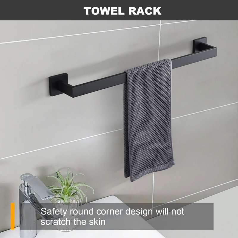 Bathroom Hardware Set,bathroom Accessories,stainless Steel,wall Mounted,8 Pieces, Matte Black