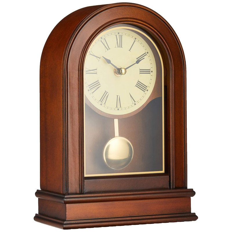 Horloge, plateau de table, brun noyer
