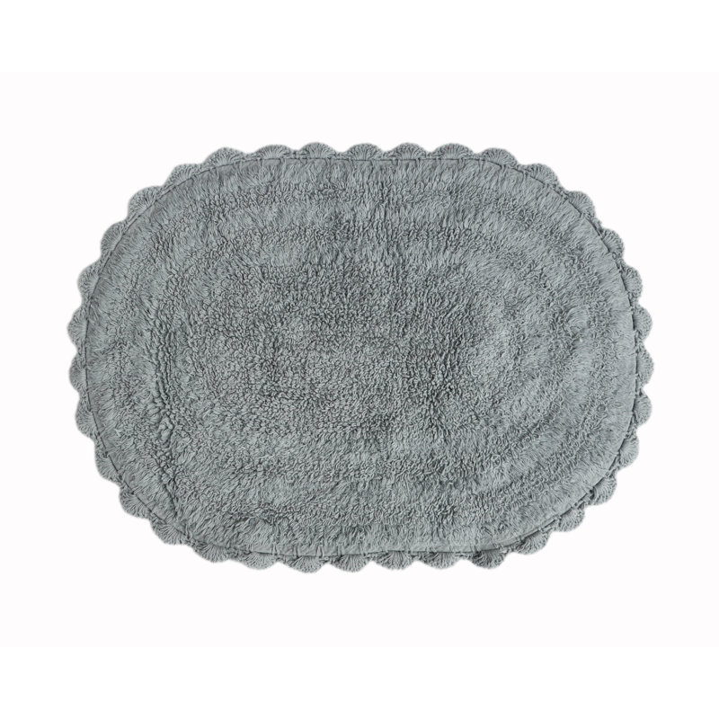 Tapis pour salle de bain 100% coton, Gris