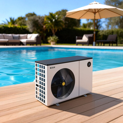 Thermopompe pour piscine 93390 BTU, chauffe-eau électrique pour piscine hors terre et dans le sol jusqu'à 22455 gallons, technologie tout onduleur DC, télécommande Wi-Fi et application, protection multiple pour les parties de natation