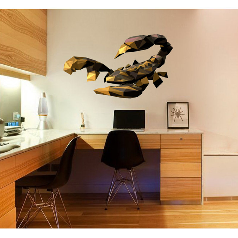 Décalcomanie murale Scorpion polygonal, H 33 po x l 42 po x P 1,7 po