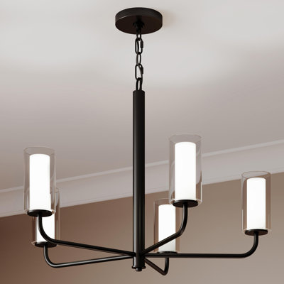Mack Five-Light Chandelier with Layered Glass Shades