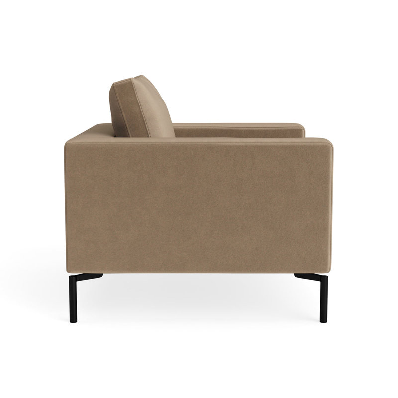 MTO - The New Standard Lounge Chair with Black Legs, Otter Velvet