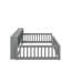 Lit simple au sol avec armoires et ports USB-470785760