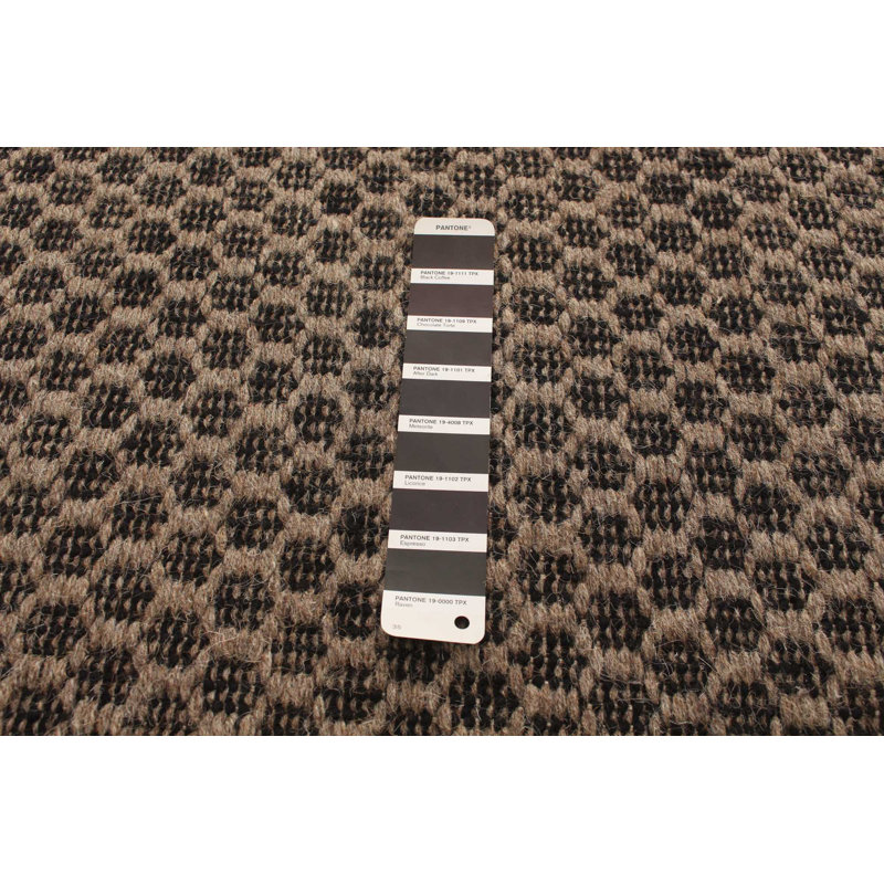 Tapis noir / brun en laine noué à la main de conception unique 4 pi 7 po x 6 pi 7 po New Age Gwerfyl
