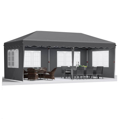 9 Ft. W x 18 Ft. D Metal Pop-Up Party Tent
