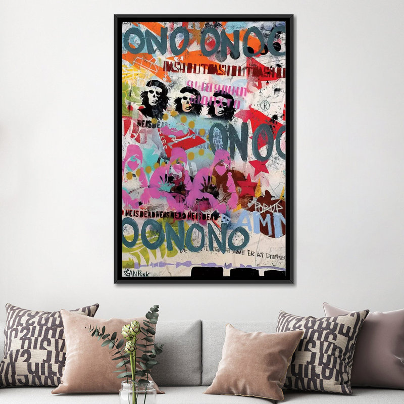 «On» par Sean Punk, impression sur toile, H 26 po x l 18 po x P 1,5 po, Toile avec cadre noir, Pas de tapis