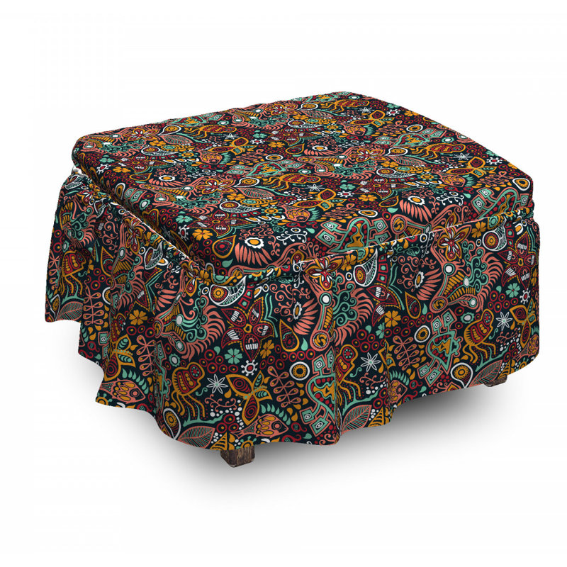 Housse pour repose-pieds spring fleurs