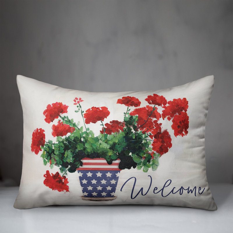 Floral Reversible Throw Pillow