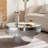 Round Coffee Table with Silver Mirror Crystal Edge Frame-153870615