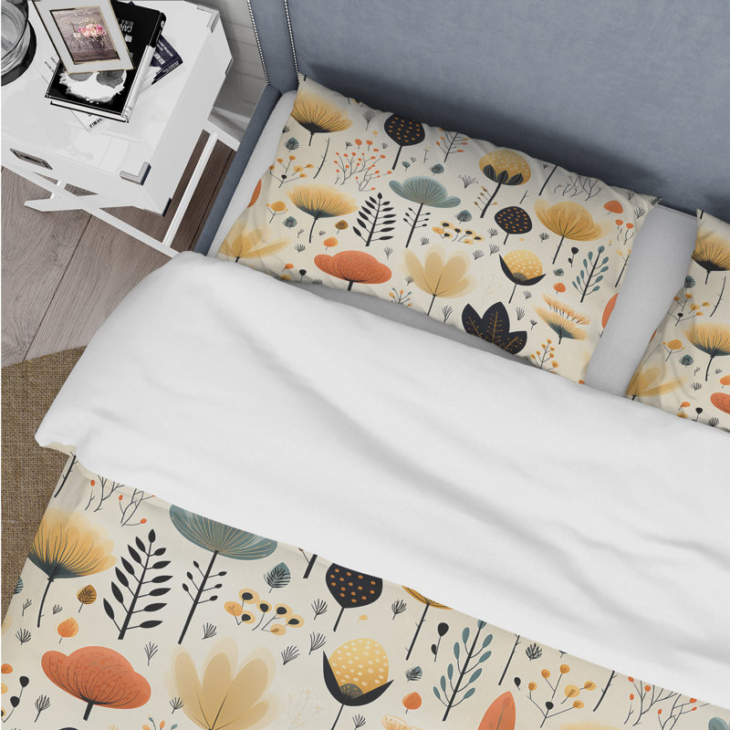 Ensemble de housse de couette à motif floral Nordic Simplicity, Housse de couette pour très grand lit et 2 très