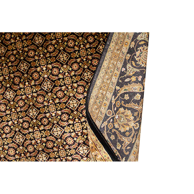 Wool Area Rug in Black, Rectangle 8'9" x 11'10"
