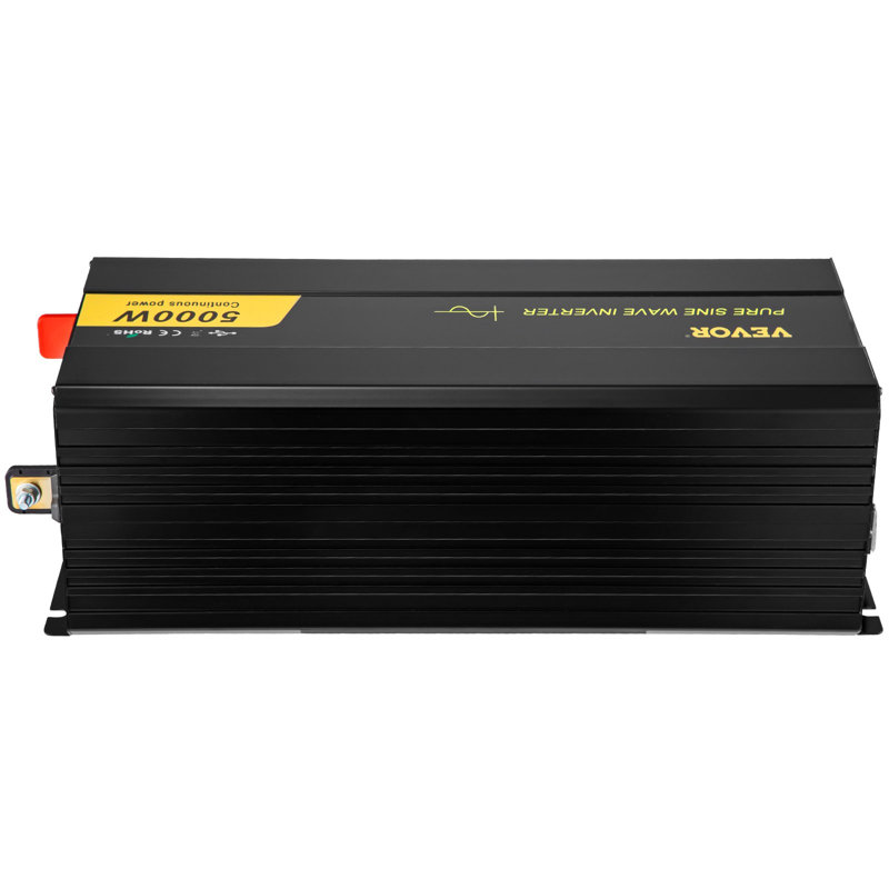 Onduleur à onde sinusoïdale pure, 5000 watts, onduleur, onduleur de voiture DC 12V à AC 120V, avec écran LCD, port USB et télécommande, convertisseur de puissance pour voiture