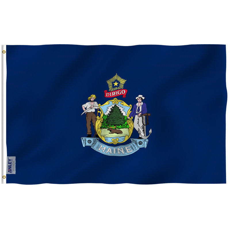 Drapeau de maison en polyester 36 po x 60 po Maine State Flag