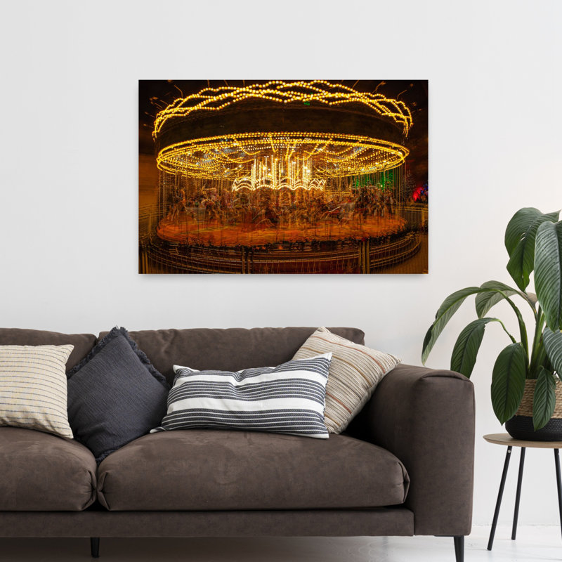 Art mural abstrait contemporain Merry-Go-Round, H 48 po x l 32 po