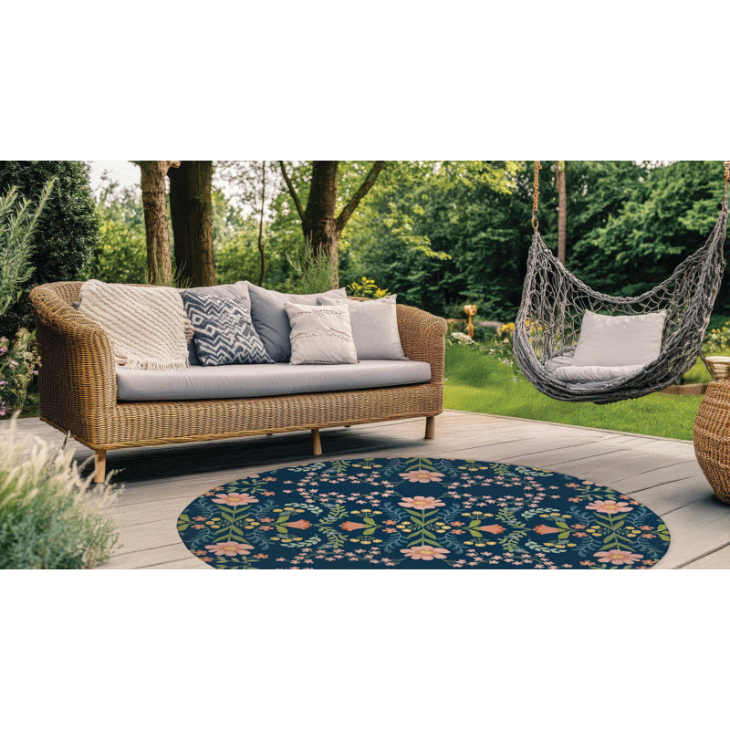 Cecelia Outdoor Rug, Round 5'