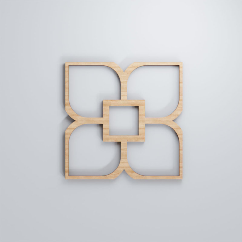 Panneaux muraux décoratifs en bois Olivia, Aulne, H 11 3/8 po x l 11 3/8 po x P 3/8 po