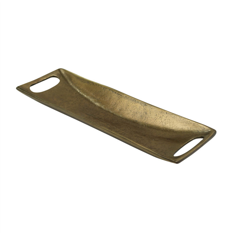 Plateau rectangulaire Dash, laiton - petit, H 0,75 po x L 17 po x l 4 po, Doré