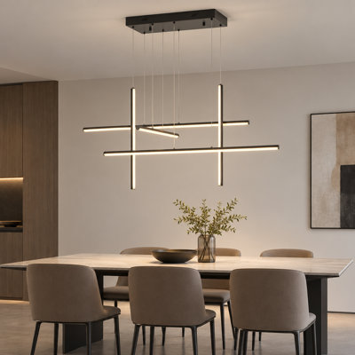 Lustre de 49 po à DEL moderne avec îlot de cuisine et éclairage de bar