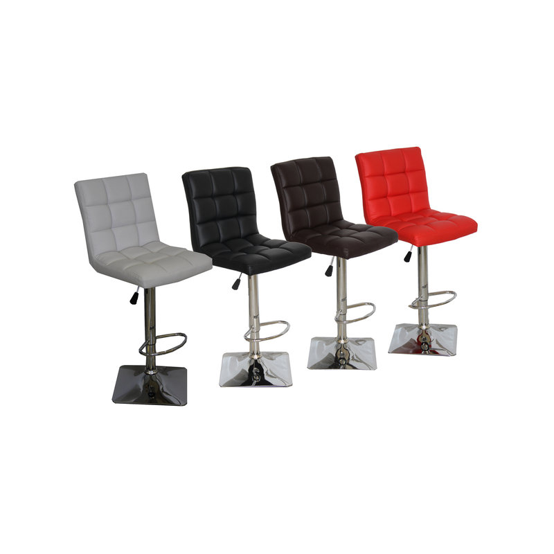 Sondra Swivel Upholstered Adjustable Height Counter Stool, Red