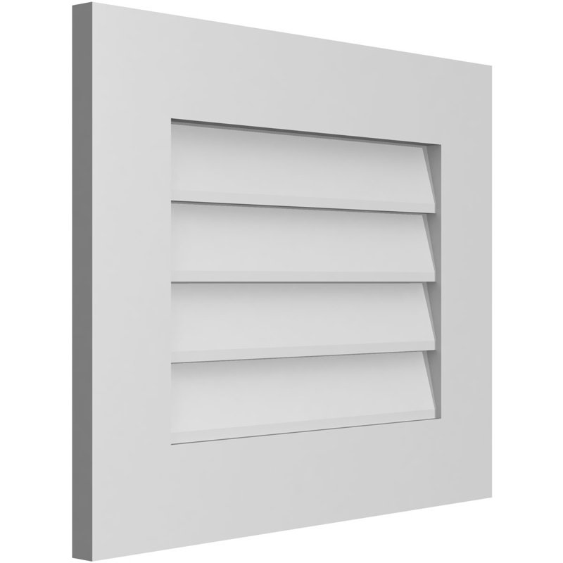 Vent à pignon rectangulaire en uréthane non-fonctionnel, H 18 po x l 22 po x P 1 po